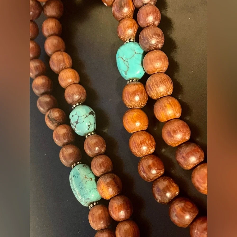 Silpada Turquoise and Wood Sterling Silver Toggle Necklace - Picture 3 of 9